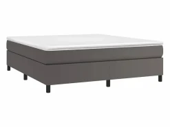 Clicnbuy Estructura de cama box spring cuero sintético gris 160x200 cm Best