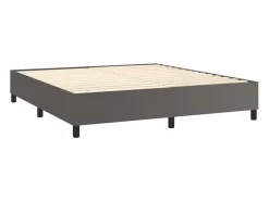 Clicnbuy Estructura de cama box spring cuero sintético gris 160x200 cm Best