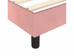 Clicnbuy Somier - 160X200Cm|Estructura de cama box spring terciopelo rosa 160x200 cm