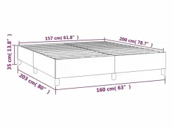 Clicnbuy Somier - 160X200Cm|Estructura de cama box spring terciopelo rosa 160x200 cm