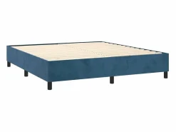 Estructura de cama box spring terciopelo azul oscuro 160x200 cm^Clicnbuy New