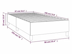 Clicnbuy Somier - 90X190Cm|Estructura de cama box spring terciopelo gris claro 90x190 cm