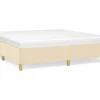 Clicnbuy Estructura de cama box spring tela color crema 180x200 cm Discount