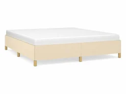 Clicnbuy Estructura de cama box spring tela color crema 180x200 cm Discount