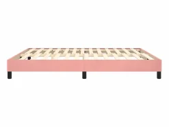 Clicnbuy Somier Tapizado|Somier - 160X200Cm|Estructura de cama box spring terciopelo rosa 160x200 cm