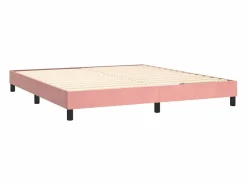 Clicnbuy Somier Tapizado|Somier - 160X200Cm|Estructura de cama box spring terciopelo rosa 160x200 cm