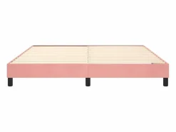 Clicnbuy Somier Tapizado|Somier - 160X200Cm|Estructura de cama box spring terciopelo rosa 160x200 cm
