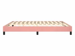 Clicnbuy Somier Tapizado|Somier - 160X200Cm|Estructura de cama box spring terciopelo rosa 160x200 cm