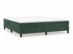 Estructura de cama box spring terciopelo verde oscuro 160x200cm^Clicnbuy Outlet