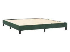 Estructura de cama box spring terciopelo verde oscuro 160x200cm^Clicnbuy Outlet