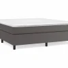 Clicnbuy Somier - 180X200Cm|Estructura de cama box spring cuero sintético gris 180x200 cm
