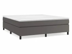 Clicnbuy Somier - 180X200Cm|Estructura de cama box spring cuero sintético gris 180x200 cm