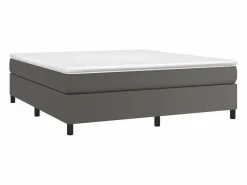Clicnbuy Somier - 180X200Cm|Estructura de cama box spring cuero sintético gris 180x200 cm