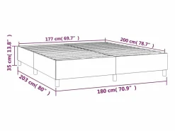Clicnbuy Somier - 180X200Cm|Estructura de cama box spring cuero sintético gris 180x200 cm