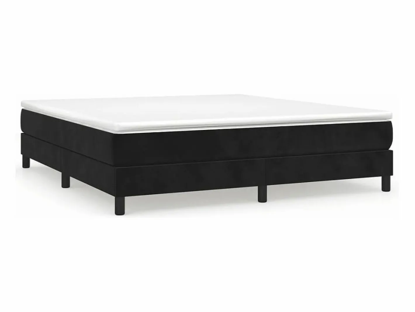 Estructura de cama box spring terciopelo negro 160x200 cm^Clicnbuy Hot