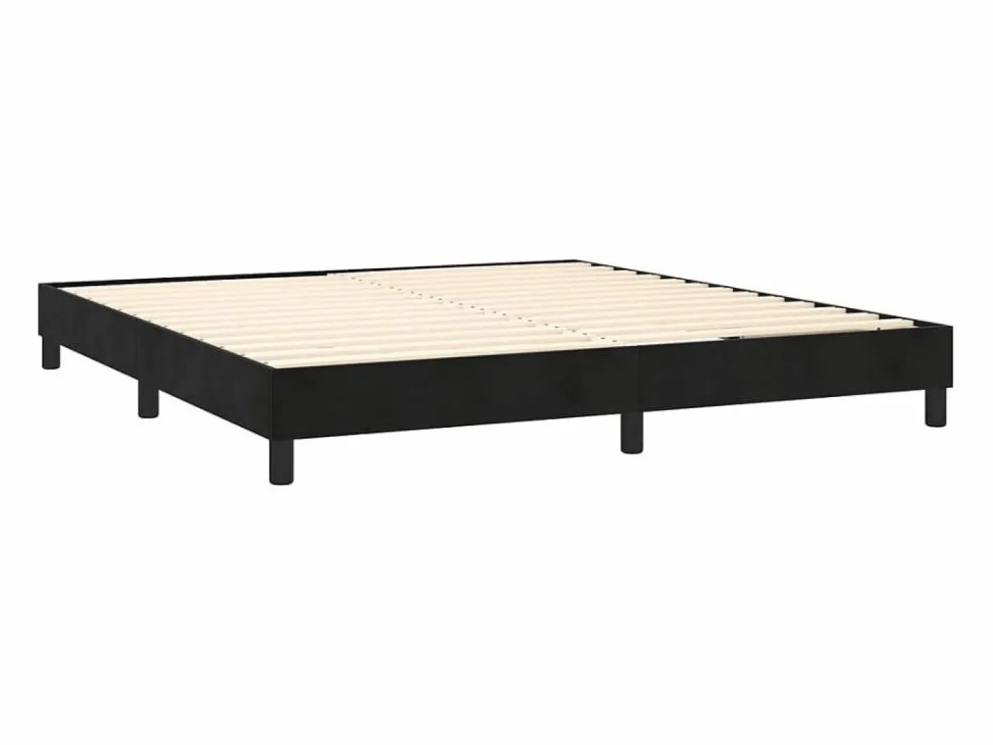 Estructura de cama box spring terciopelo negro 160x200 cm^Clicnbuy Hot
