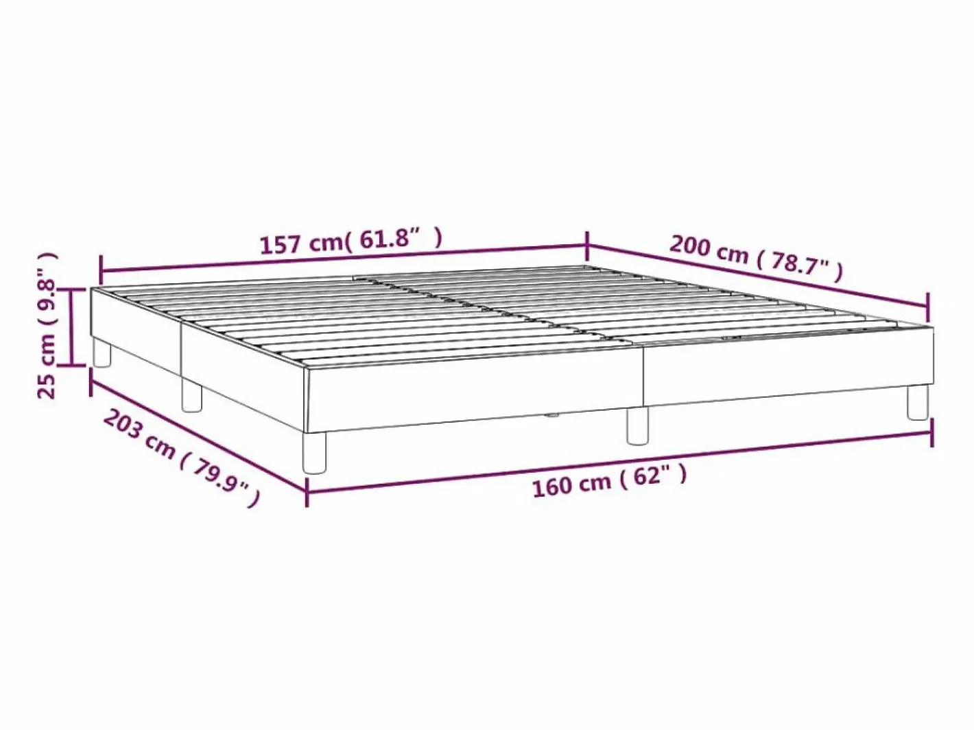 Estructura de cama box spring terciopelo negro 160x200 cm^Clicnbuy Hot