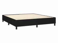 Estructura de cama box spring tela negro 180x200 cm^Clicnbuy