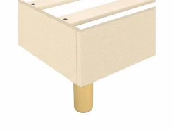 Clicnbuy Somier - 90X190Cm|Estructura de cama box spring tela color crema 90x190 cm