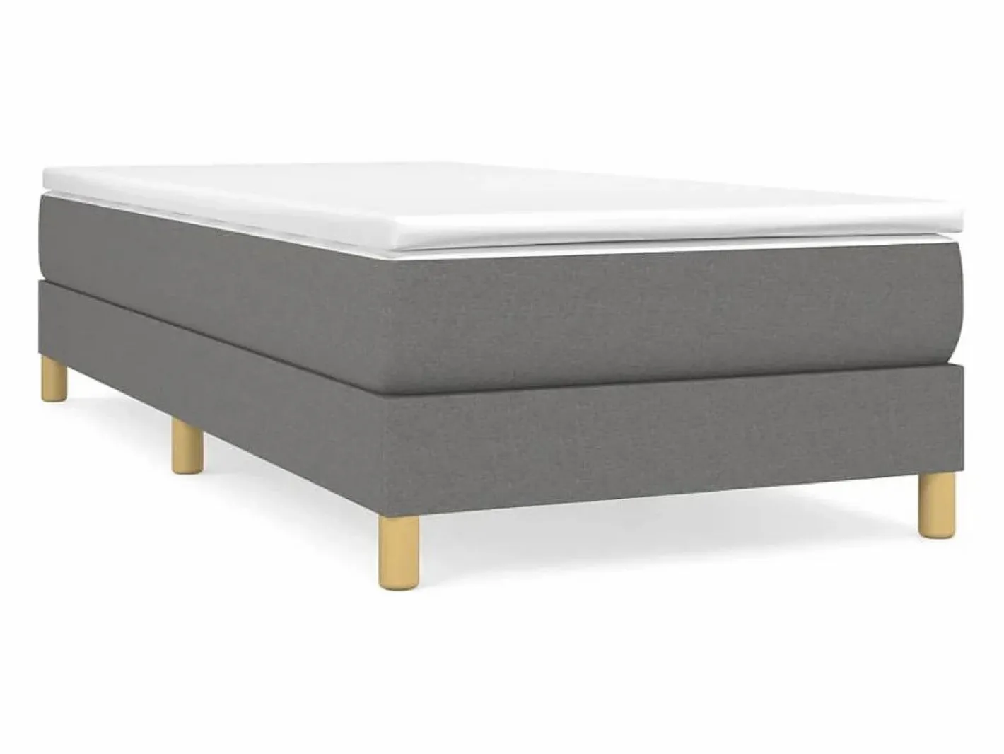 Clicnbuy Somier - 90X190Cm|Estructura de cama box spring tela gris oscuro 90x190 cm
