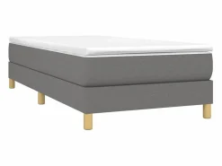 Clicnbuy Somier - 90X190Cm|Estructura de cama box spring tela gris oscuro 90x190 cm