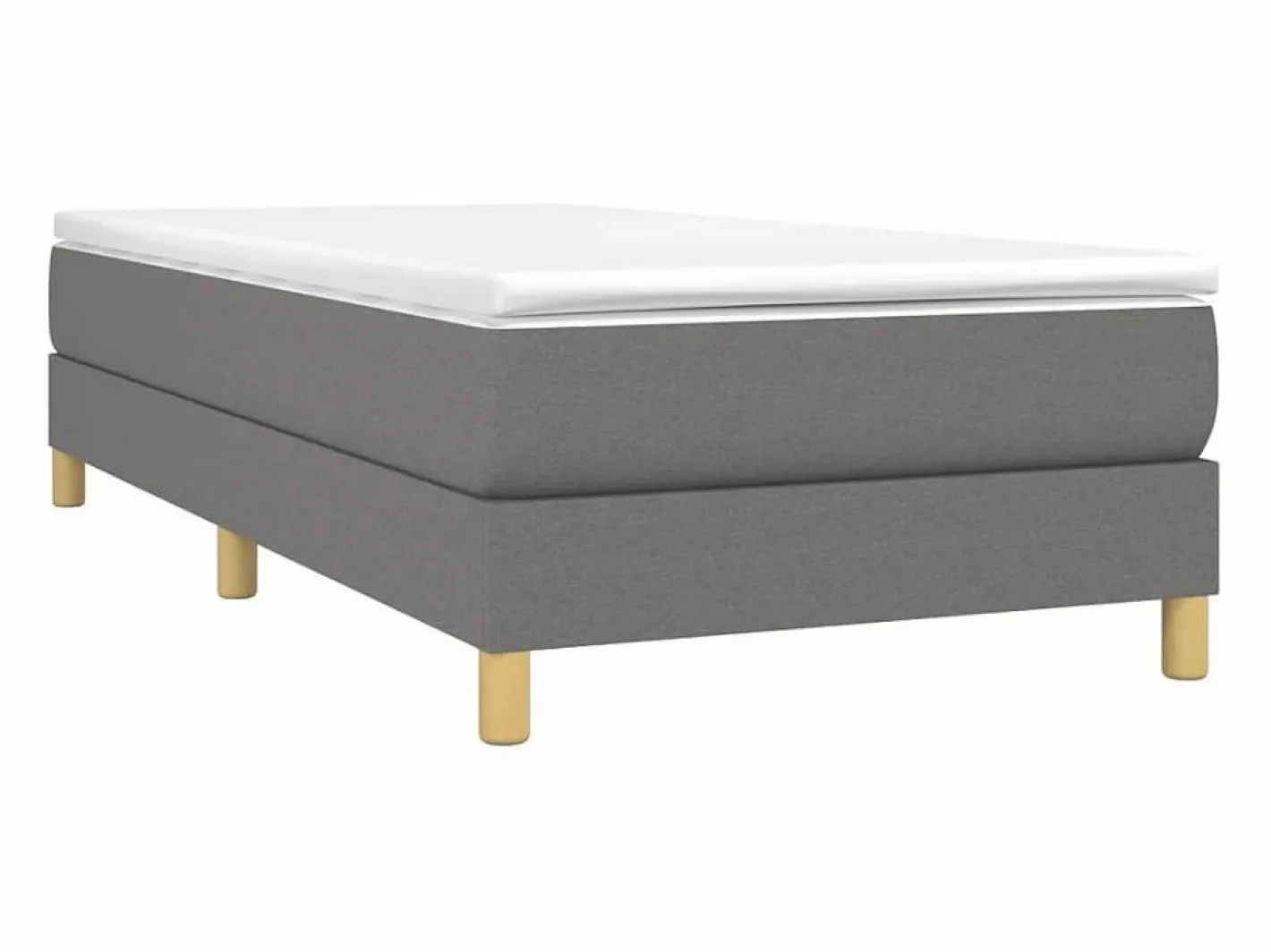 Clicnbuy Somier - 90X190Cm|Estructura de cama box spring tela gris oscuro 90x190 cm