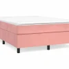 Estructura de cama box spring terciopelo rosa 140x190 cm^Clicnbuy New