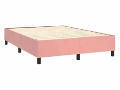 Estructura de cama box spring terciopelo rosa 140x190 cm^Clicnbuy New