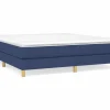 Clicnbuy Somier - 160X200Cm|Estructura de cama box spring tela azul 160x200 cm