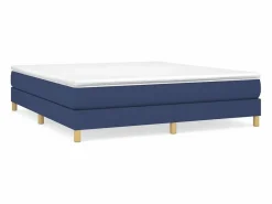 Clicnbuy Somier - 160X200Cm|Estructura de cama box spring tela azul 160x200 cm