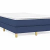 Clicnbuy Somier Tapizado|Estructura de cama box spring tela azul 120x200 cm