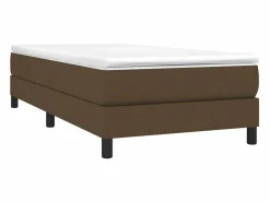 Clicnbuy Estructura de cama box spring tela marrón 90x190 cm