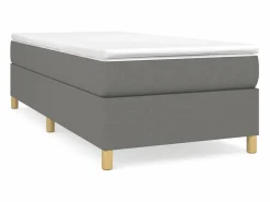 Estructura de cama box spring tela gris oscuro 90x190 cm^Clicnbuy New