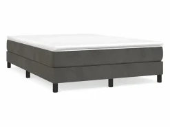 Estructura de cama box spring terciopelo gris oscuro 140x190cm^Clicnbuy