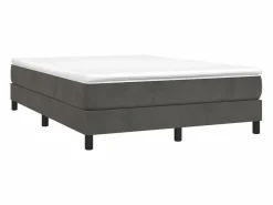 Estructura de cama box spring terciopelo gris oscuro 140x190cm^Clicnbuy