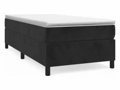 Estructura de cama box spring terciopelo negro 90x190 cm^Clicnbuy Discount