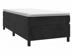 Estructura de cama box spring terciopelo negro 90x190 cm^Clicnbuy Discount