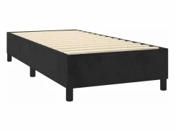 Estructura de cama box spring terciopelo negro 90x190 cm^Clicnbuy Discount