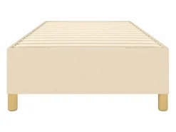 Clicnbuy Somier Tapizado|Estructura de cama box spring tela color crema 90x200 cm