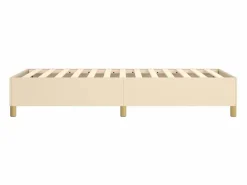 Clicnbuy Somier Tapizado|Estructura de cama box spring tela color crema 90x200 cm