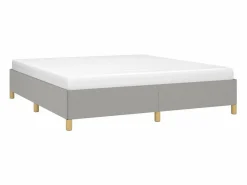 Clicnbuy Estructura de cama box spring tela gris claro 160x200 cm New
