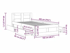 Estructura de cama con cabecero sin colchón 100x200 cm^vidaxl