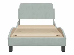 vidaxl Estructura de cama Dover terciopelo claro 90x190 cm Gris Sale