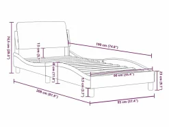 vidaxl Estructura de cama Dover terciopelo claro 90x190 cm Gris Sale