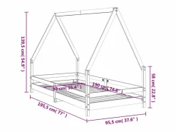 vidaxl Cama Montessori|Estructura de cama para niños madera de pino 90x190 cm