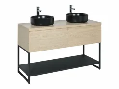 Estructura metálica con lavabo bajo encimera 120 cm WILL Negro Clearance