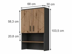 Vicco Estructura para mueble de lavadora antracita/artisan 68x30x103.5 irma Negro Outlet