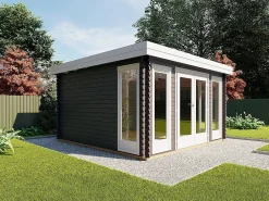 EXPERTLAND Caseta De Jardín|Estudio / oficina de jardín de madera 17,1 m² - Espesor 40 mm - BOESIA