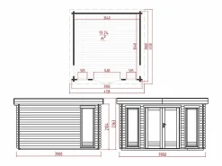EXPERTLAND Caseta De Jardín|Estudio / oficina de jardín de madera 17,1 m² - Espesor 40 mm - BOESIA