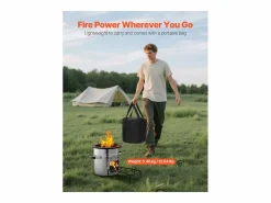 Estufa de Camping Rocket SucceBuy, Estufa de Leña Portátil de Acero Inoxidable, con Bolsa de Transporte, Puerta Simple, Estufa Cohete para Cocina y Calefacción^ Online